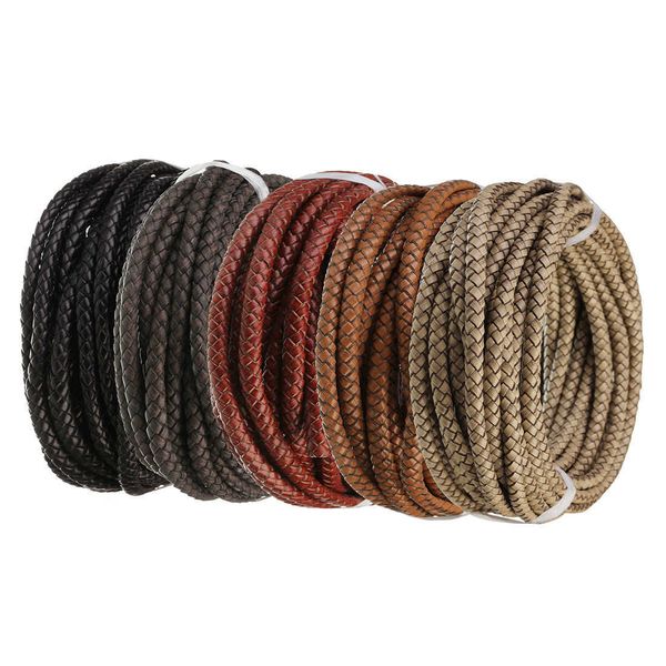 Bolo Ties 4mm corde en cuir ronde DIY bolo tie bracelet en cuir tissé à la main collier matériel vente chaude HKD230719