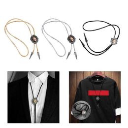 Bolo Ties Bolo Ties pour hommes Carnavals Western Cravate Alliage Cheval Tête Boucle Bolo Cravate pour Chemise Chandail Cravate Décorative pour Hommes DXAA HKD230719