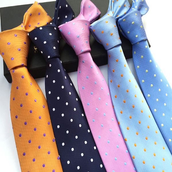 Bolo Ties Cravates colorées à pois rondes en soie de polyester pour hommes, accessoires polyvalents décontractés et à la mode pour hommes 230829