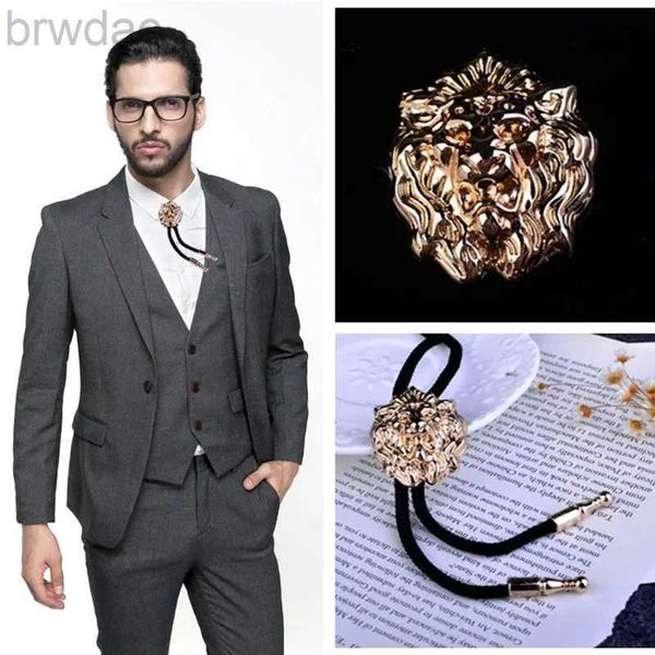 Bolo Ties Fashion Men Bolo Tie Coup Tie Ments Shirts Tie Corde Arrogance Lions Cowboy Collier pendentif masculin Accessoires Collier 240407