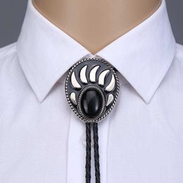 Bolo Ties Fashion Turquoise beerpoot bolo tie voor man cowboy western cowgirl schuim touw zinklegering stropdas HKD230719