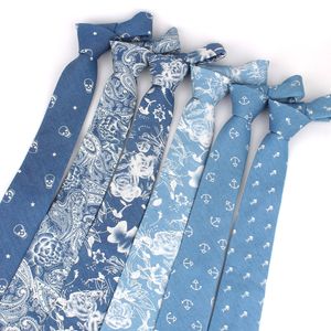 Bolo cravates jean pour hommes maigre cravate de mariage affaires décontracté impression cravates Denim costumes mince Gravatas 230829