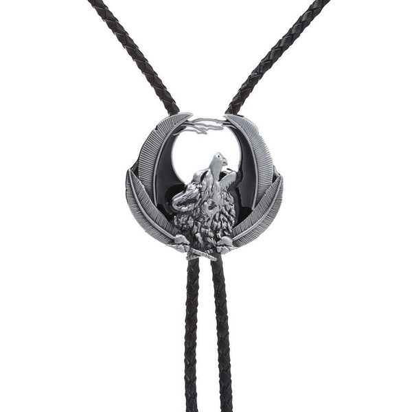 Bolo Ties Nouvelle chemise de loup animal en cuir corde bolo cravate western cowboy bolo cravate HKD230720