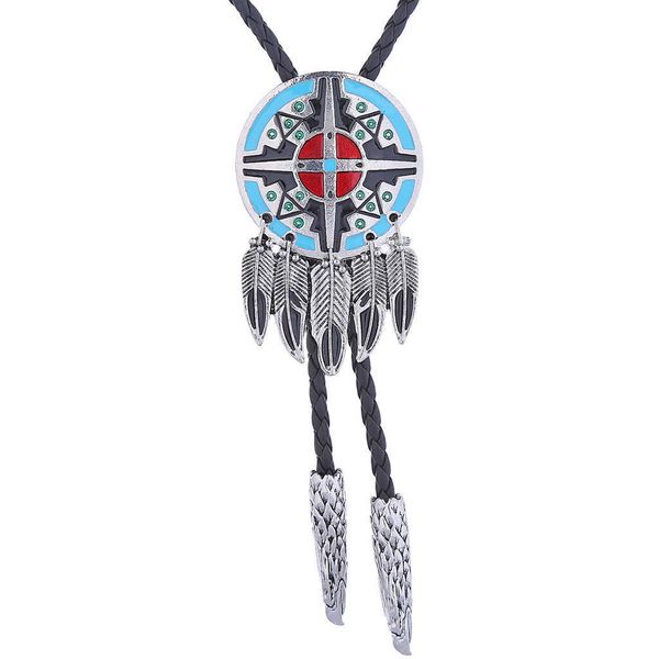 Bolo Ties New Indian Feather Totem Colgante Bolo tie HKD230719