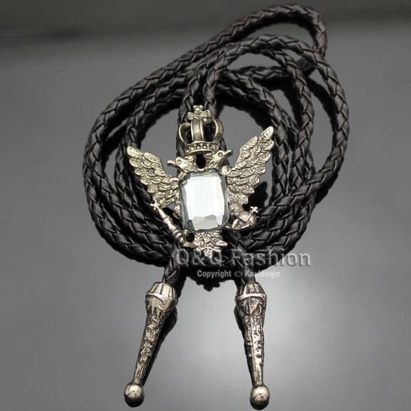 Bolo liens rechicgu vintage 2 collier en cuir pendentif en tête de bolo western bolo pour hommes bijoux bola bow accessoires de mode unisexe hkd230719