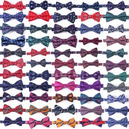 Bolo Ties Tailor Smith % Microfibre Bowtie Woven Dot Checked Stripped Bow Tie Butterfly Wedding Dress Mens Formal Classic Accessoire HKD230719