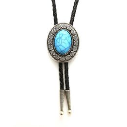 Bolo Ties Vintage Oval Turquoise Bolo Tie Bruiloft Mode Sieraden Gast Cadeau Accessoires voor Vrouwen Mannen Western Cowboy Unisex Stropdas HKD230719