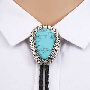 Bolo Ties Western cowboy bolo tie lederen kraag touw druppel perzik hart retro patroon zinklegering stropdas accessoires unisex Brits touw HKD230719