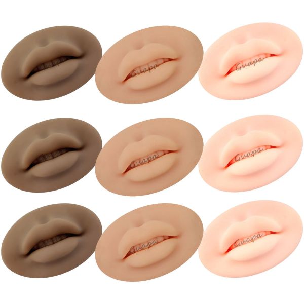 BOLTS 3PCS Silicone 3D LIP PRINCATION PRINCATION PRATIQUE PACE BRORN COULEUR NUDE OUVERT LIP LIP SEMI PMU Micoblading