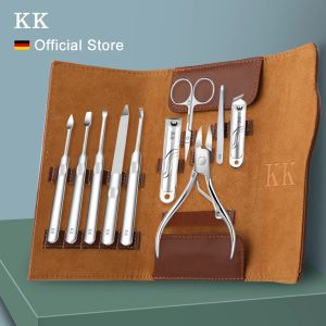 Bouten kk 10 in 1 manicure gereedschap nagel knipper klippers set roestvrij staal nagel snijder professionele volledige functie pedicure kit voet handverzorging