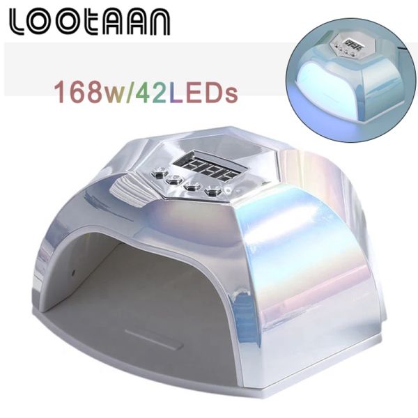 Bolts Selector de uñas UV 168W 42 Lámpara LED para todo el esmalte de uñas de gel Cabina de uñas de secado rápido con herramientas de manicura del sensor inteligente del temporizador