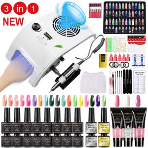 Ensemble de clous de boulons avec 3 en 1 nail art hine kit de vernis à ongles en gel