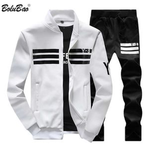 BOLUBAO Automne Hommes Ensemble Qualité Polaire Sweat + Pantalon Homme Survêtement Sporting Survêtements Hommes Survetement Sportswear 211006