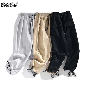 Bolubao merk mannen casual broek mannen massieve kleur katoen rechte broek mode casual comfortabele harem broek man 201128