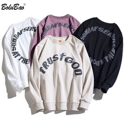 BOLUBAO Marque Hommes Lettre Sweats Sweats Automne Hommes High Street Pull Sweat-shirt Casual O-Cou Sweatshirts Mâle Couple 210518