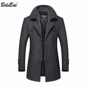 Bolubao merk heren warm wol blends jas herfst winter mannelijke mode casual wol bovenkleding mannen hoge kwaliteit wollen jas 201128