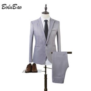 BOLUBAO mode hommes Style occidental costume pantalon couleur unie hommes mince costume formel simple rangée un bouton hommes mince costume X0909
