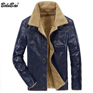 Vestes pour hommes Hommes Veste en cuir PU Hiver Armée Pilote Épais Chaud Mâle Collier De Fourrure Tactique Hommes Manteau