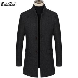 Bolubao Winter Men Hoge kwaliteit Wool Blends Lagers Brand Men S Fashion Casual Long Section Overjas Dikke Warm Wool Coat LJ201106