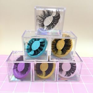 Bomb Lashes 25mm 3D Mink Eyelashes Cruelty Free Hand Made Eye Lash Fluffy avec Cube Box FDshine