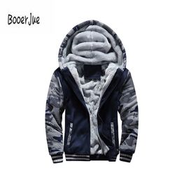 Bomber veste hommes Camouflage automne hiver chaud épais velours décontracté cardigan à fermeture éclair manteau survêtement hommes sweats à capuche 4XL nouveau