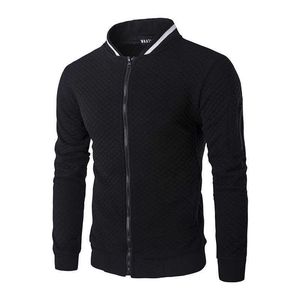 Bomberjack mannen vestje blouson homme 2020 heren nieuwe mode lange mouw zwarte rits honkbaljack lente mannen plaid jacks x0621