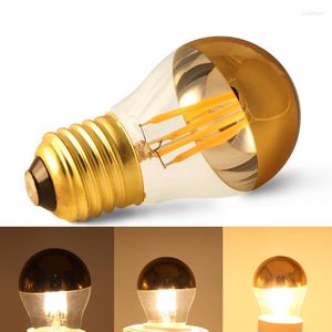 Bombilla LED Filamentlichten E27 4W 110V 220V Dimmer G45 Bubble Ball Lamp Edison Sgolden Top Mirror schaduwloze lamp warm wit