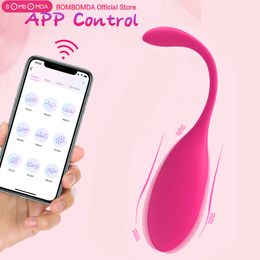 Bombomda 9 Vibrador de frecuencia G-Spot Masaje de silicona Aplicación inalámbrica Control remoto Bluetooth Connect Sexy Toys for Women Shop