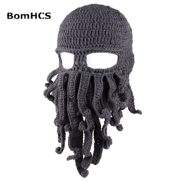 Bomhcs en gros drôle tentacule pieuvre pieuvre cthulhu tricot bonne bonnet de bonnet chapeau masque de vent Y201024