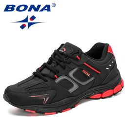 BONA Desigers Action Lederen Atletische Sportschoenen Mannen Hoge Kwaliteit Running Man Jogging Trendy Sneakers Zapatillas 240126