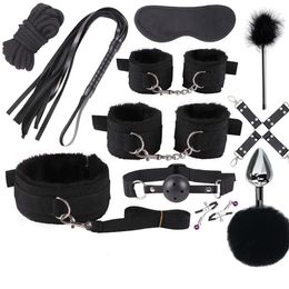 Bondage 23 BDSM Restraint Set Nylon Retenue Dépendant Main Collier De Manchette Fouet Cou Insérer Sex Toy 230720