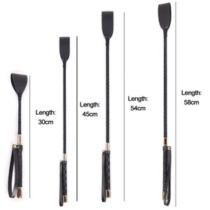 Bondage 3060cm Zwart PU Leather Spanking Paddle Long Whip Flirt Slave BDSM Flogger Sex Toys For Woman G Spot Shop 230811