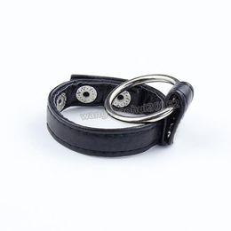 Bondage ajustable masculino fuerte PU cuero cinturón restricciones presentación anillo esclavo # R872913834