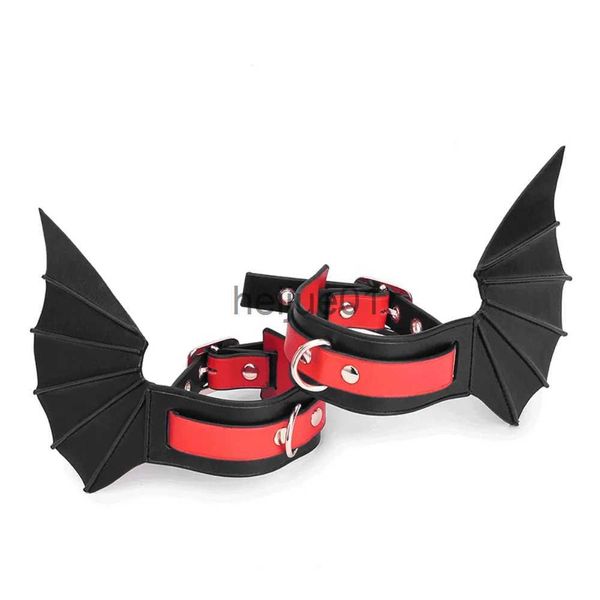 Bondage Bdsm Adulte Jeu Jouets Fournitures Bat Wing Menottes Sex Toys pour Femmes Cuir Métal Stimulant Flirter Outil Sex Toys pour Couples x0928