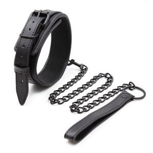 Bondage Bdsm Collier En Cuir Et Fer Chaîne Lien bdsm Esclave Collier Sex Toys Pour Couples Adultes Contraintes 230714