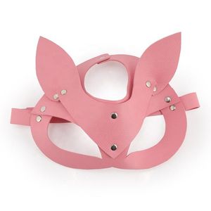 Bondage bdsm lederen gezicht masker seks speelgoed voor vrouwen bondage beperkingen faux lederen oor oogmasker maskerade maskerade deel volwassen seksmasker