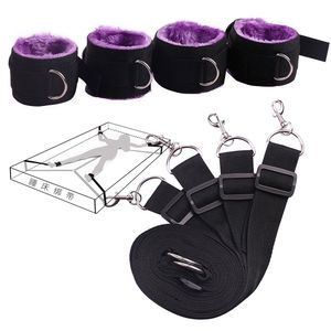 Kit de retenue sexuelle pour lit de bondage, ceinture réglable, menottes en nylon, menottes à la cheville sous le lit, BDSM, jouets érotiques de fixation, jeu pour adultes 230202