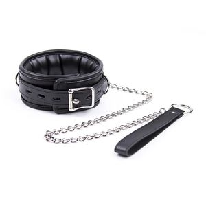 Bondage BlackWolf Colliers éponge garnis de cuir sexy avec laisse BDSM Bondage Fétiches Collier Adulte Lingerie Accessoires sexuels pour femme 231128