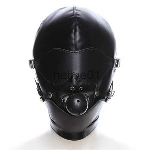 Bondage Masque Érotique Cosplay Fétiche Bondage Couvre-chef Avec Bouche Ball Gag BDSM Chaud Érotique En Cuir Capot Pour Hommes Femmes Adultes Jeux Masque Sexy x0928