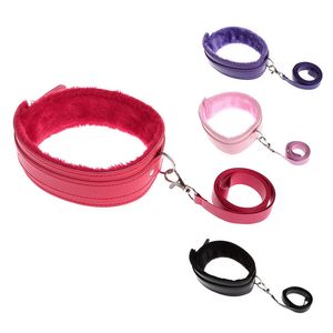 Bondage Faux Leather Neck Collar Estimulação Sexual Flertando Trela Sexy Restraint Fetiche SM Adulto Brinquedos Sexuais Para Casal Y18102405