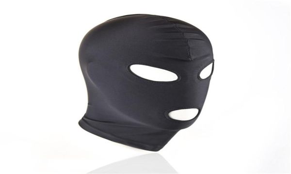 Bondage Fetish Slave Sexy Spandex Slave Hood para hombres y mujeres Boca abierta Eye Bondage Party Mask Cosplay Slave Punish Headgear Adu9722217