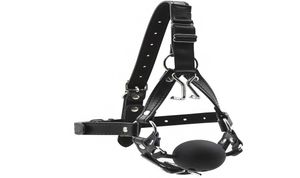 Bondage Gear Head Harness Muzzle avec bâillon en bouche et crochet de nez Fétiche sexy ne nouveau design BDSM BDSM BOUCLE BALLES B03020402061094