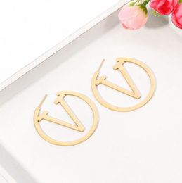 Bondage Knopen Luxe Big Gold Hoop -oorbellen voor Lady Women 4 cm Orrous Girls Ear Studs Set Designer Sieraden Earring Valentijnsdag Gift Betrokkenheid voor bruid