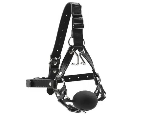 Harnais en cuir de bondage, bouche ouverte, gags, crochet de nez en acier inoxydable, dispositif pour adulte, passion, flirt, jeux sexuels BDSM, produit Toy7778655