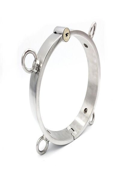 Collier de chien en métal, verrouillage à pression, manchettes, manille, retenue d'esclave, anneau de cou, R564779812