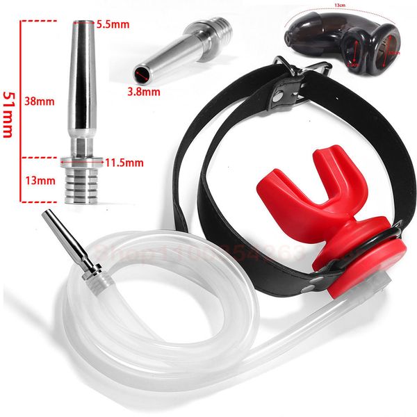 Bondage Piss Urinoir Débit Dans La Bouche Gag Cathéter Urétral Plug Harnais Fétiche Esclave BDSM Gay Adulte Jeux Sex Toys Pour Homme 230113