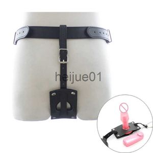 Bondage PU Cuero Vibrante Butt Plug Arnés Masculino Cinturón de Castidad Bragas Dispositivo con Vibrador Anal Plug Tanga para Mujeres Hombres Juguetes Sexuales x0928