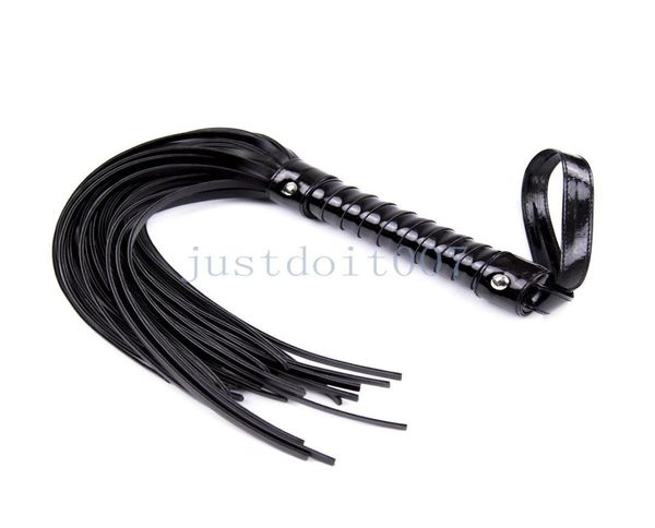 Bondage PU fouet Flogger chat neuf queue poignée alternative SM Tawse noir glands retenue R462289475