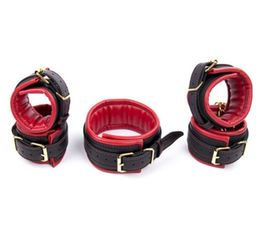 Ceinture de retenue de bondage en cuir éponge, collier de chien, poignet d'esclave, poignets de cheville, produits sexuels érotiques amusants, jouets de flirt pour femmes6356264