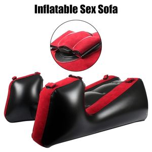 Bondage Sex Meubles Aide Jambe Fendue Canapé Tapis Outils Sexuels Pour Couples Femmes Chaise Sexuelle Lit Flocage PVC Avec Sangles Jeux Gonflables Pour Adultes 231128